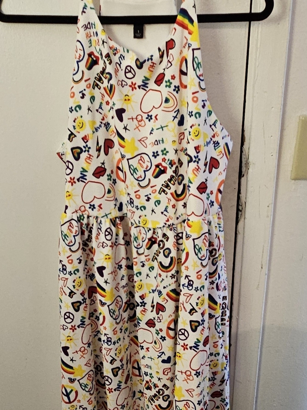 torrid White Rainbow & Heart Print Mini Dress